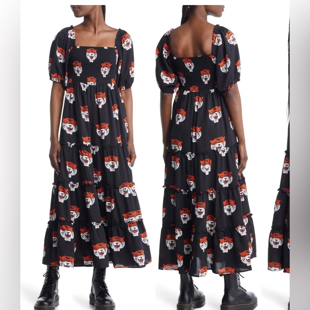 DRESSED IN LALA SMOCKED TIGER DRESS